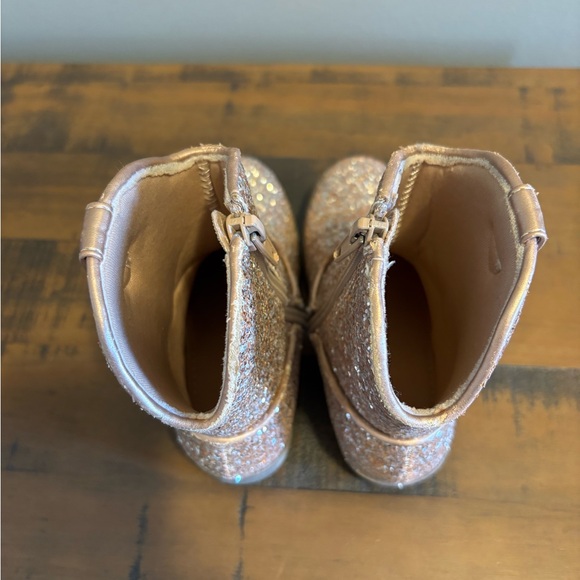 Kelly & Katie Rose Gold Glitter Cowgirl Boots 10 Toddler - Picture 5 of 7